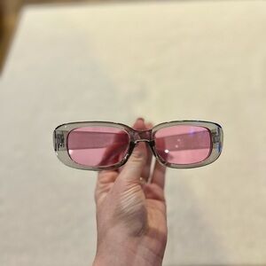 Pink tinted sunglasses